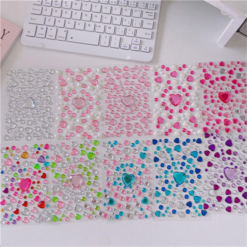 Miếng Dán Acrylic Hình Trái Tim 3D Dùng Trang Trí Điện Thoại / Laptop / Album DIY