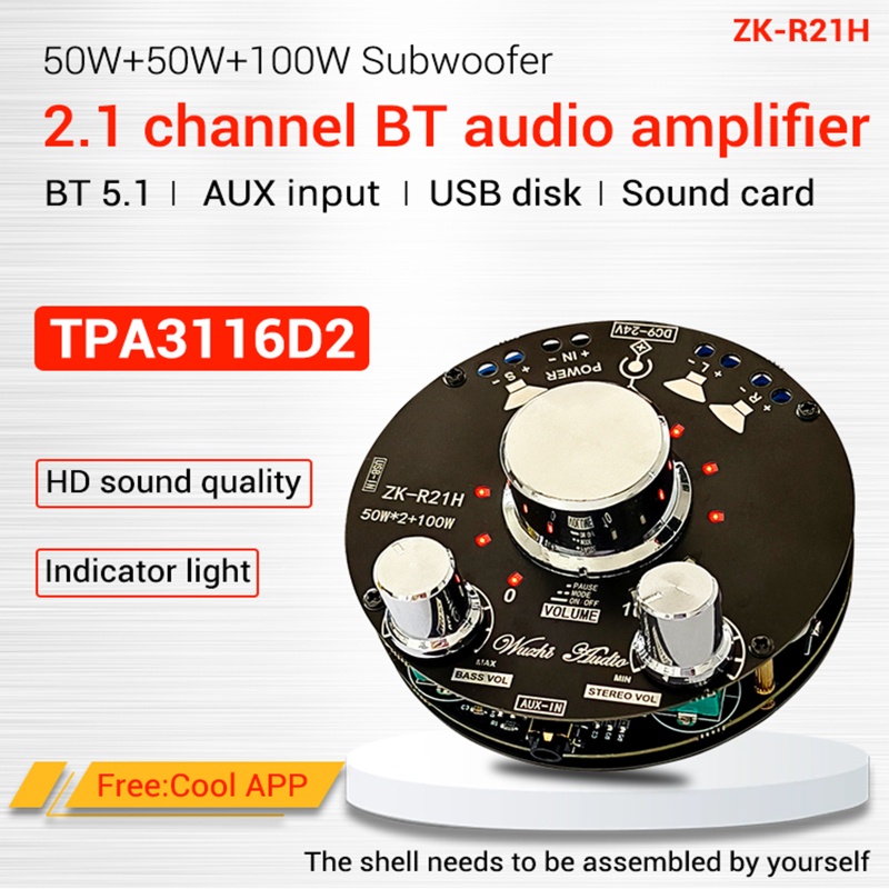 Bộ Khuếch Đại Âm Thanh Bluetooth 50W + 50W + 100W BT + AUX + USB + Thẻ Âm Thanh Đầu Vào TPA3116D2 fo