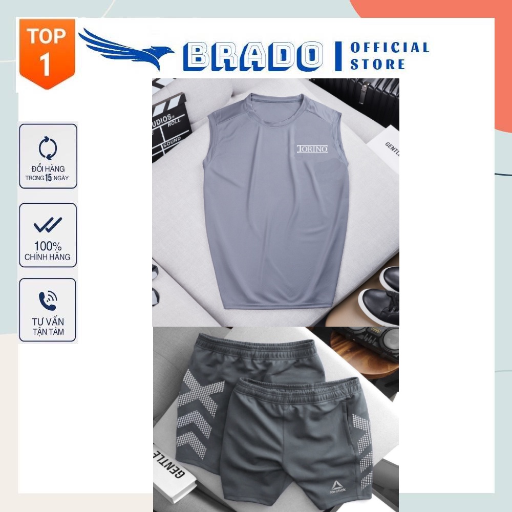 [𝐂𝐎𝐌𝐁𝐎 𝐓𝐎𝐑𝐈𝐍𝐎] Bộ Quần Áo thể thao nam, tập gym, chơi thể thao, logo nổi cao cấp chất vải Thun Thái co giãn