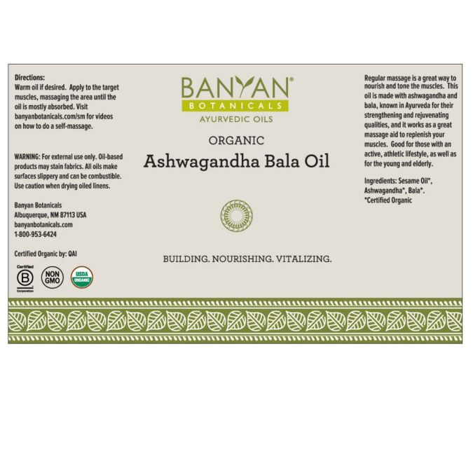 Ashwagandha Bala Oil - Dầu Mát Xa Thúc đẩy khối lượng cơ khỏe mạnh