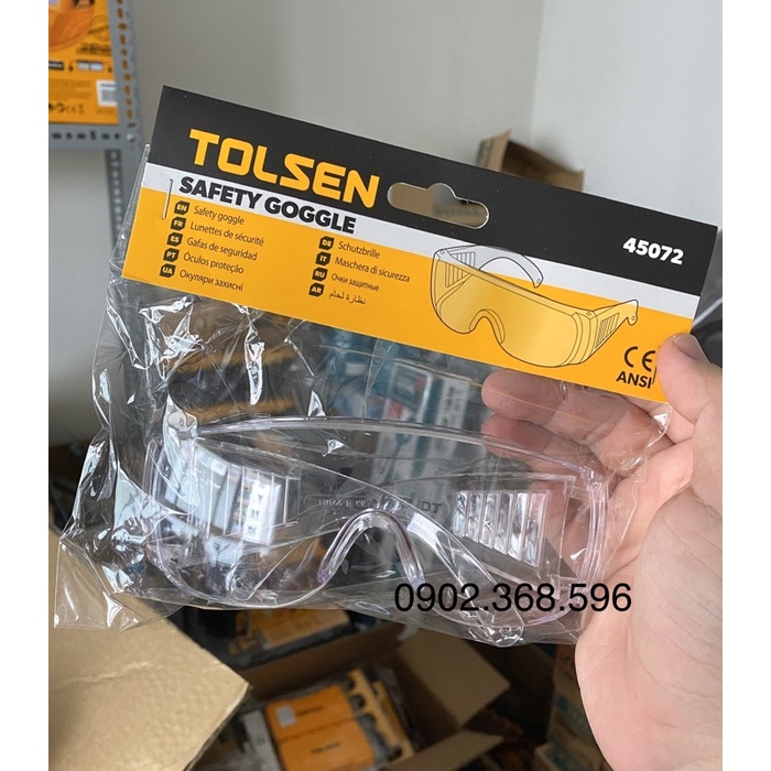 Kính bảo hộ gọng trắng TOLSEN 45072