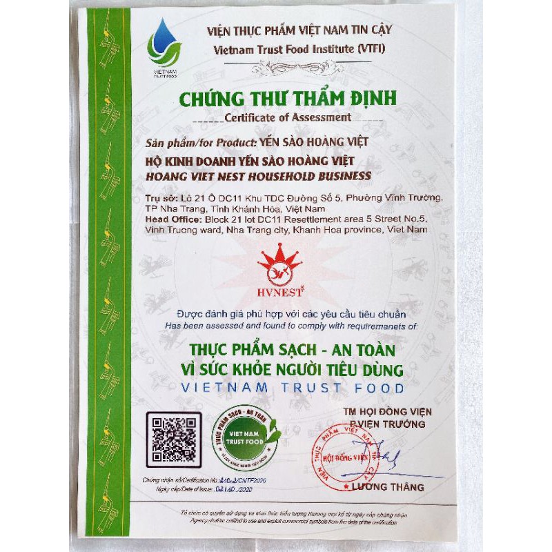 [6gram yến tươi] Tổ Yến Chưng Đường Phèn Hoàng Việt