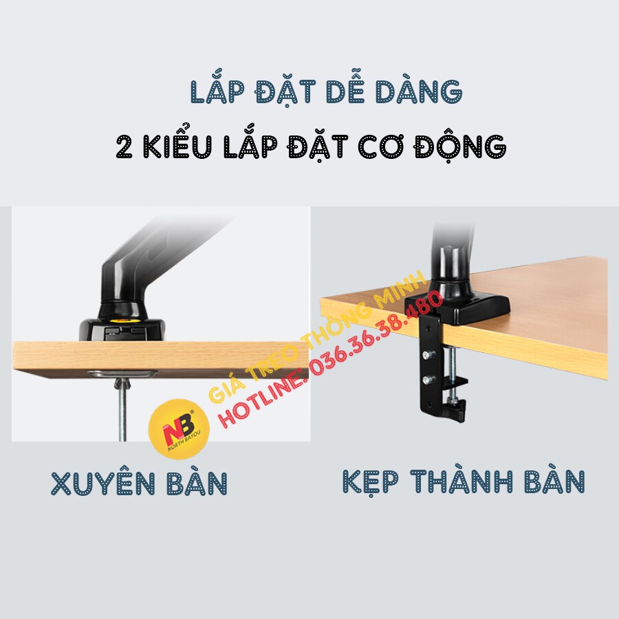 Giá treo màn hình máy đa năng NB F80 17 - 30 inch - Tải trọng 9Kg