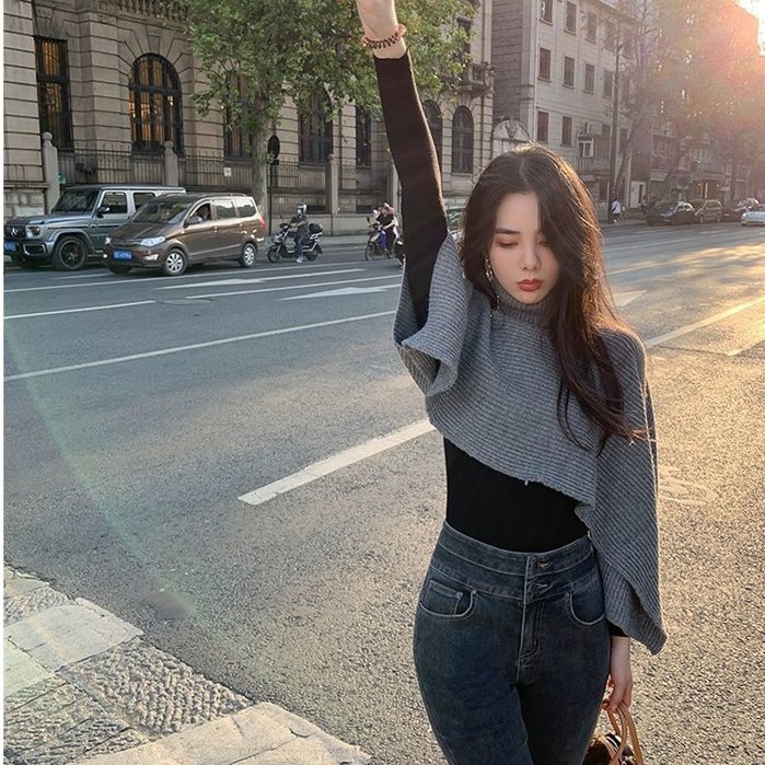 Áo choàng dệt kim thời trang mùa đông