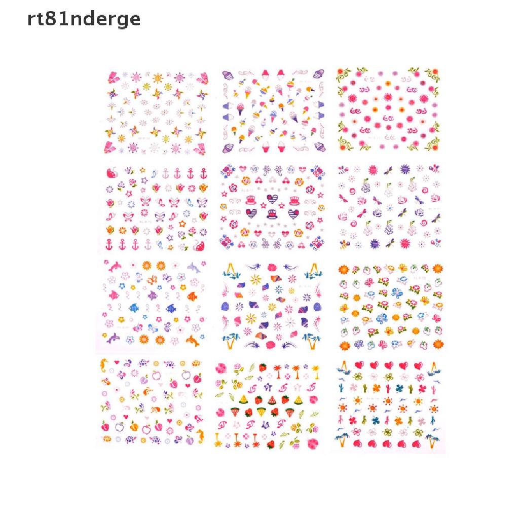Set 5 Tấm Sticker Hoạt Hình Dán Trang Trí Móng Tay DIY An Toàn Thời Trang Cho Bé