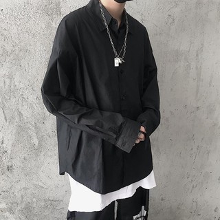 (A118) Áo sơ mi trơn dài tay basic 2 màu đen trắng