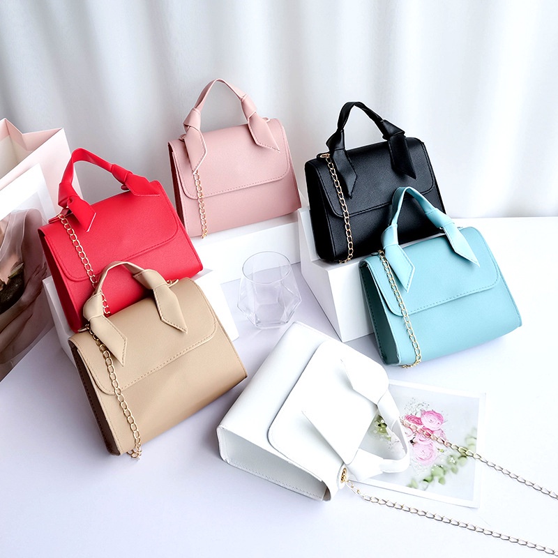 Túi Xách Mini Phối Dây Xích Đơn Giản Xinh Xắn Dành Cho Nữ