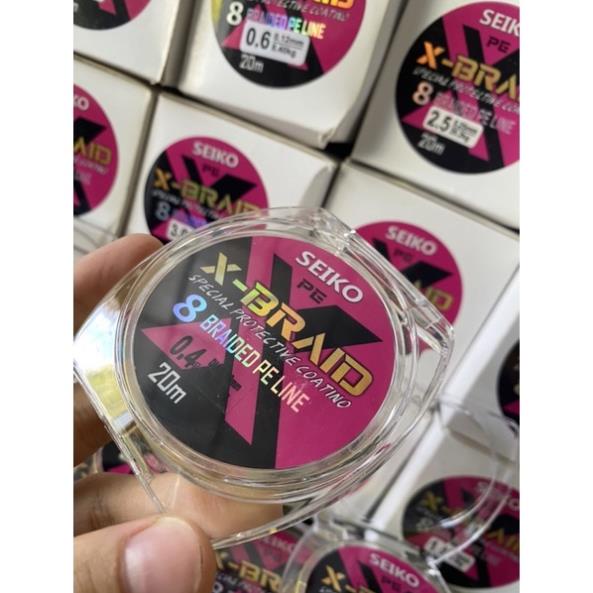 [SALE] Thẻo dù SEIKO PE 8X – Braid cao cấp 20m. Dây câu đài, câu lure, làm thẻo săn hàng