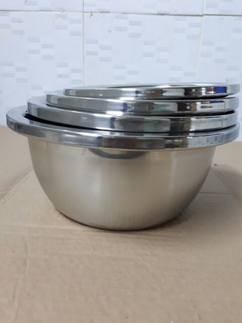 Thau sâu inox làm bánh trộn thức ăn đủ sai sai 22 là 30000k