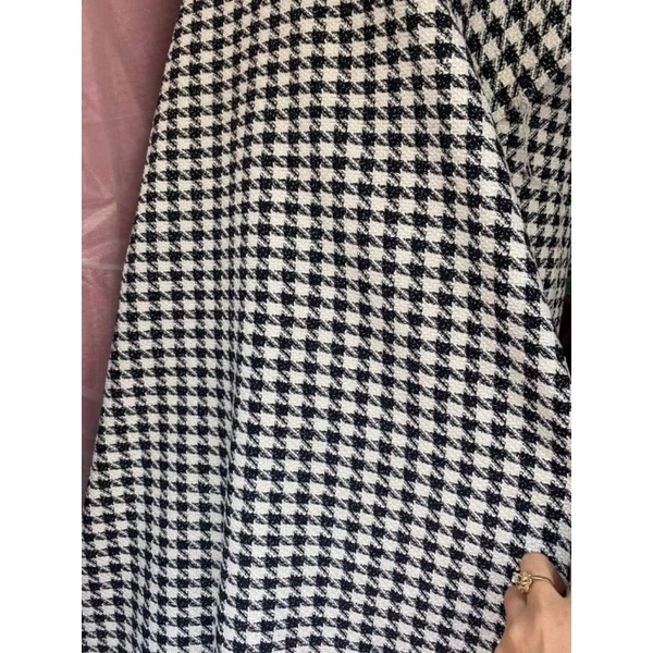 vải dạ tweed én đen