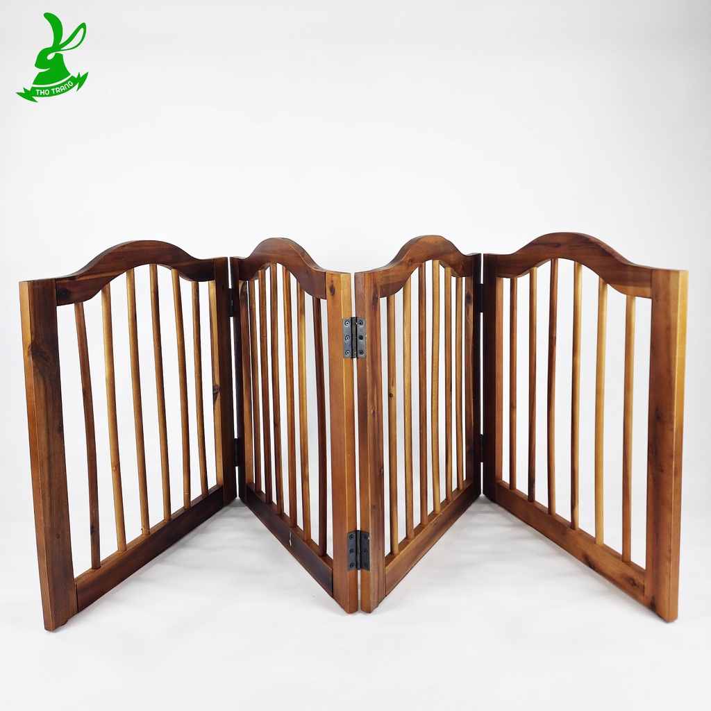 Vách ngăn Gỗ 3 và 4 Cánh Thú Cưng Cho Chó, Mèo Tiện Lợi Cao Cấp Sang Trọng