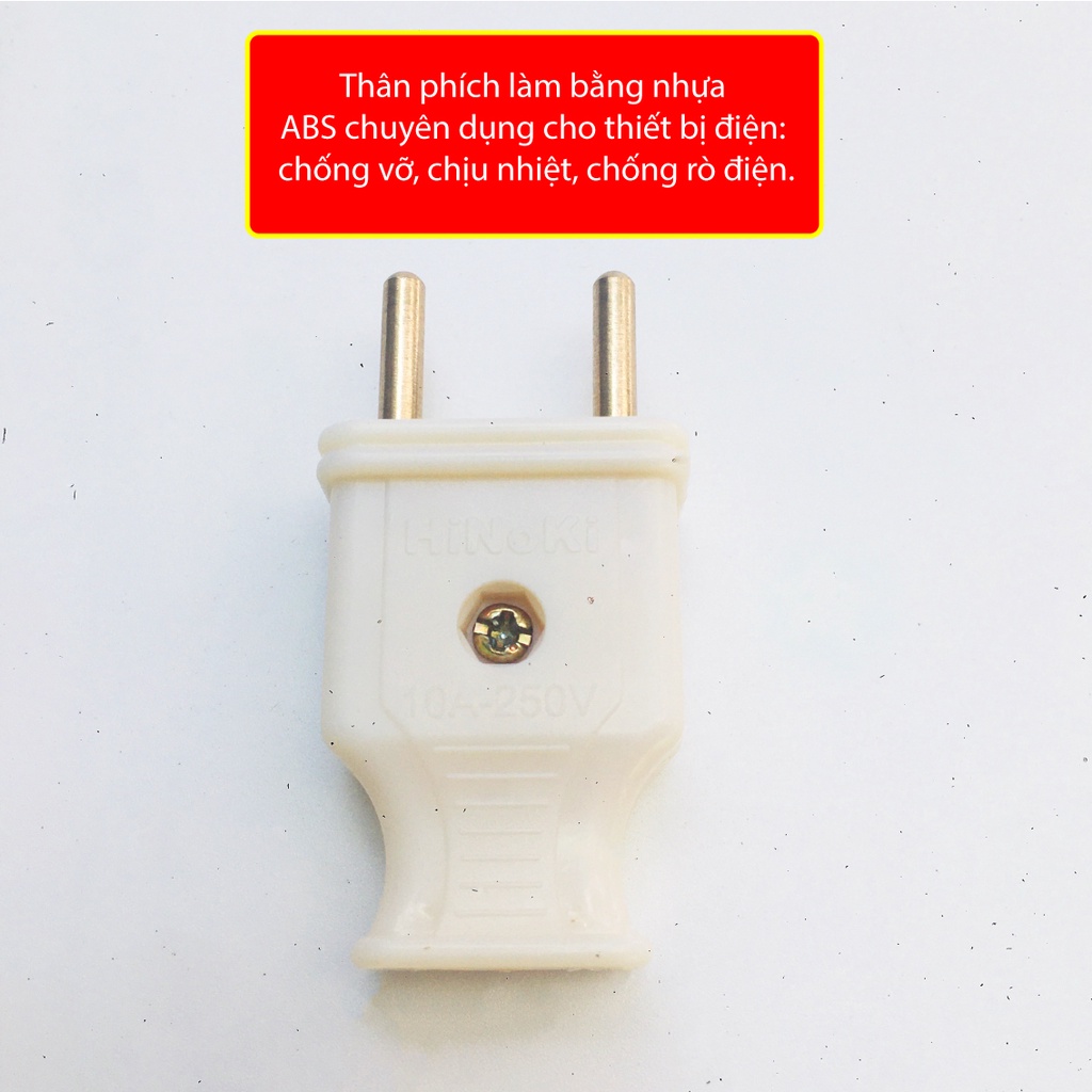 Phích cắm điện âm dương HINOKI phích cắm chịu tải cao 6A