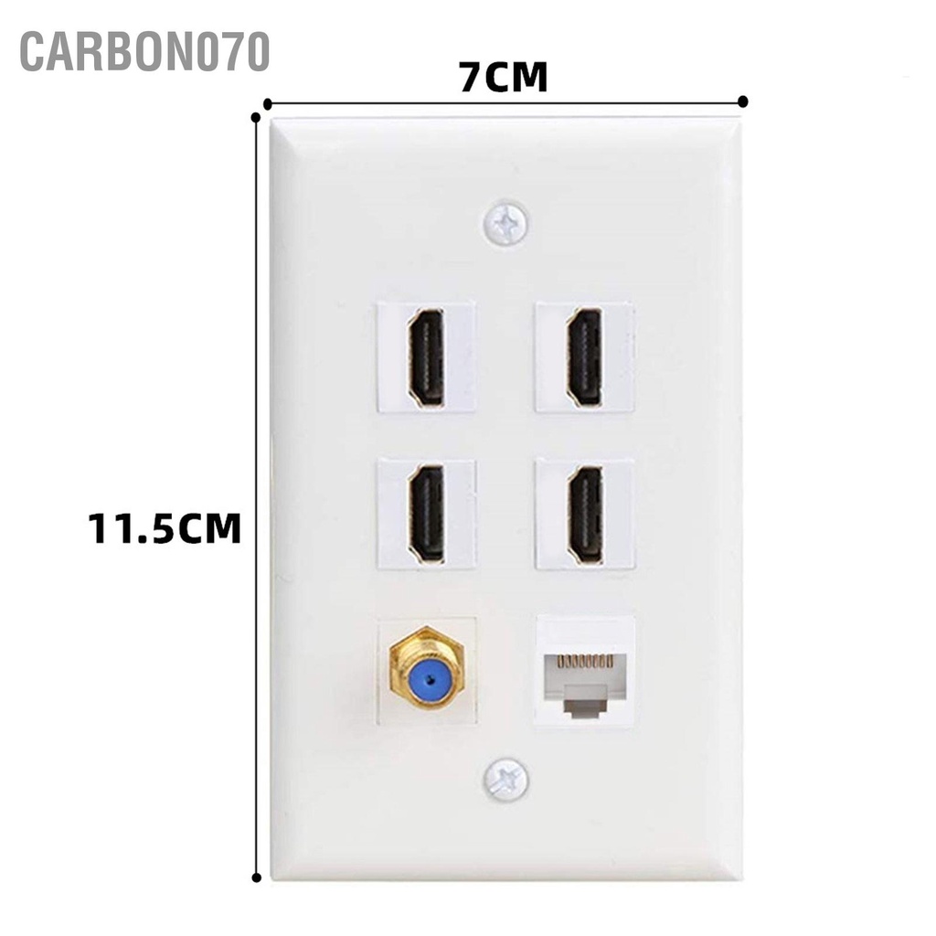 Carbon070 Tấm tường 6 cổng HD Giao diện đa phương tiện CAT6 TV F Head Ethernet cho văn phòng gia đình