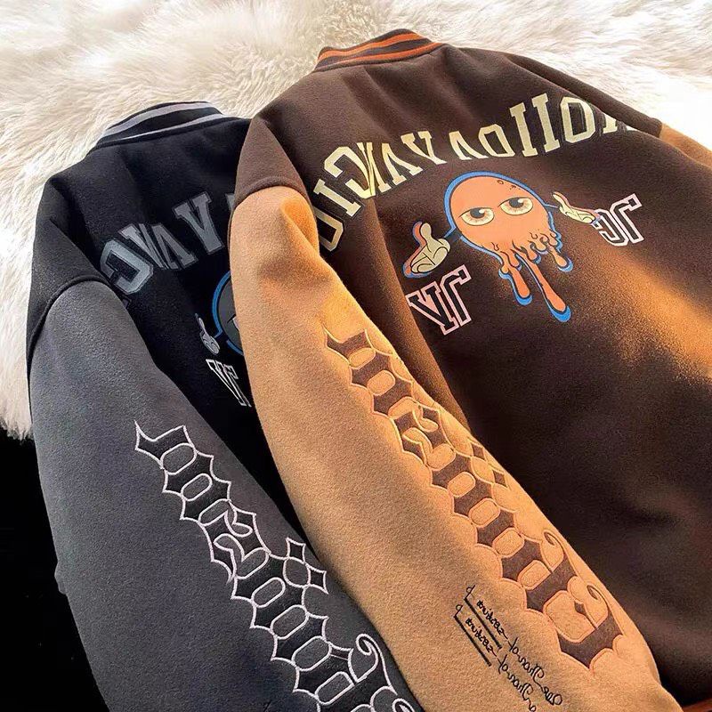 Áo Bomber  họa tiết thêu xù 2 lớp