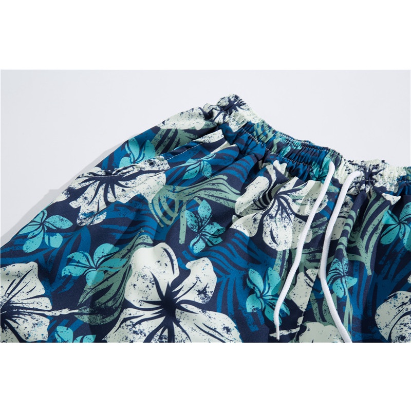 Ảnh Thật Quần Short Đi Biển Mùa Hè Mỏng Thoáng Khí In Họa Tiết Hoa Lá Phong Cách Hawaii Thời Trang Cao Cấp Phong Cách Hàn Quốc Cho Nam
