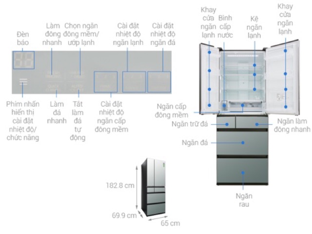 Tủ lạnh Panasonic Inverter 491 lít NR-F503GT-X2(Miễn phí giao tại HCM-ngoài tỉnh liên hệ shop)