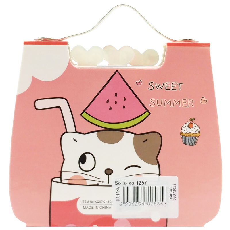Sổ Lò Xo Có Nút Bấm Sweet Summer 1257 - Màu Hồng Cam