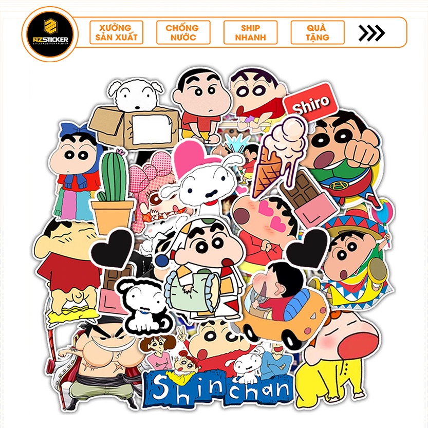 Sticker Dán Nón Bảo Hiểm | Chủ Đề Shin Cậu Bé Bút Chì