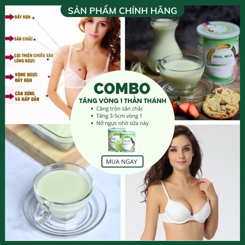 COMBO 4 Hộp Tăng Vòng 1 3-5cm Nở Ngực Hiệu Quả Nhất Oval Milk Không cần phẫu thuật viên uống nở ngực thuốc tăng vòng 1