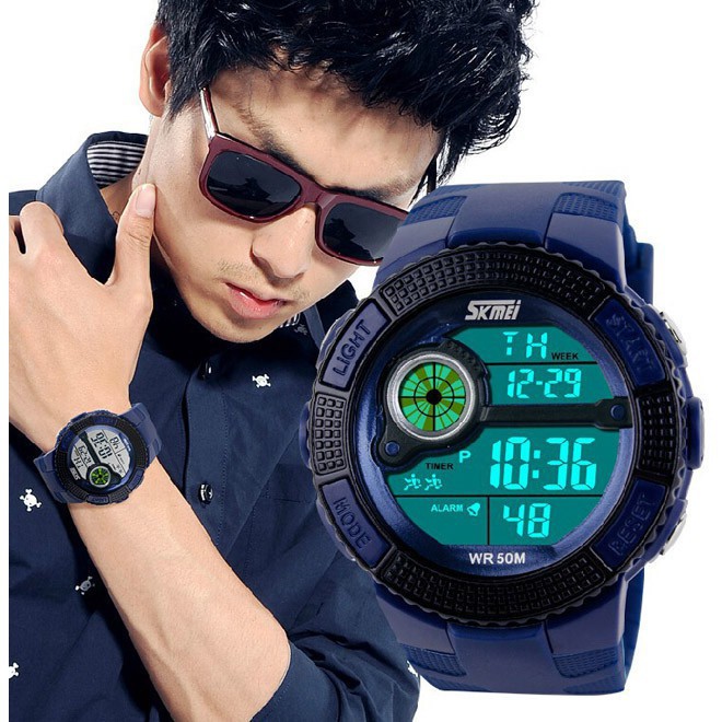 Đồng hồ đeo tay kỹ thuật số SKMEI 1027 tích hợp đèn led thời trang thường ngày cho nam