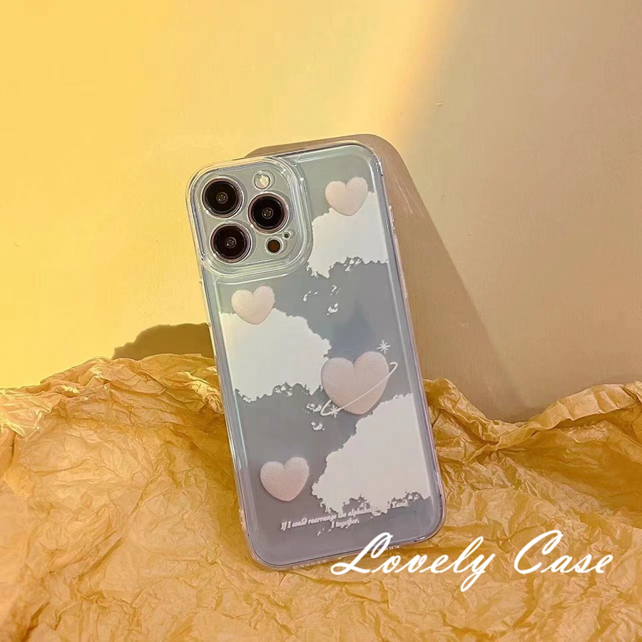 Ốp Điện Thoại Mềm Họa Tiết Trái Tim Màu Xám / Tím Cho IPhone 14 13 12 11 Pro Max X XR Xs Max 8 7 6 6s Plus SE 2020