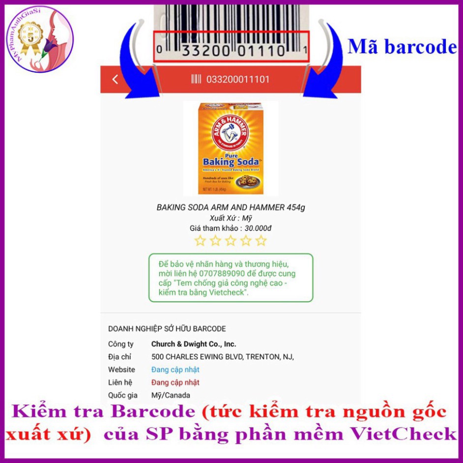 Giảm Giá BỘT PURE BAKING SODA USA MỸ 454G -Shop Uy tín