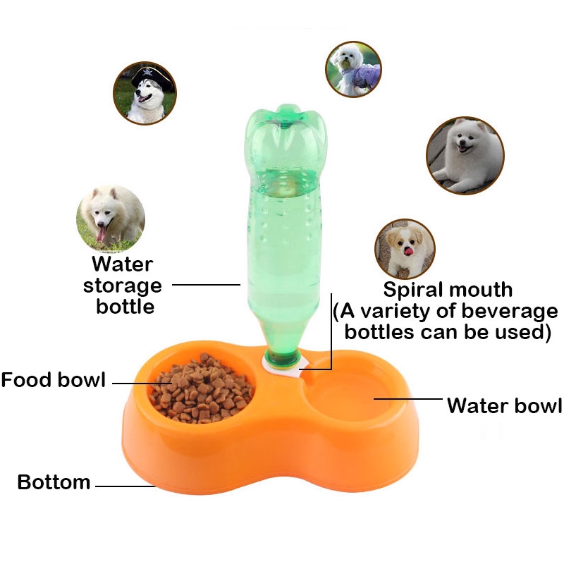 Thú Cưng Chó Mèo Tự Động Nước Thức Ăn Món Ăn Thức Ăn Bát Không Bị Chai