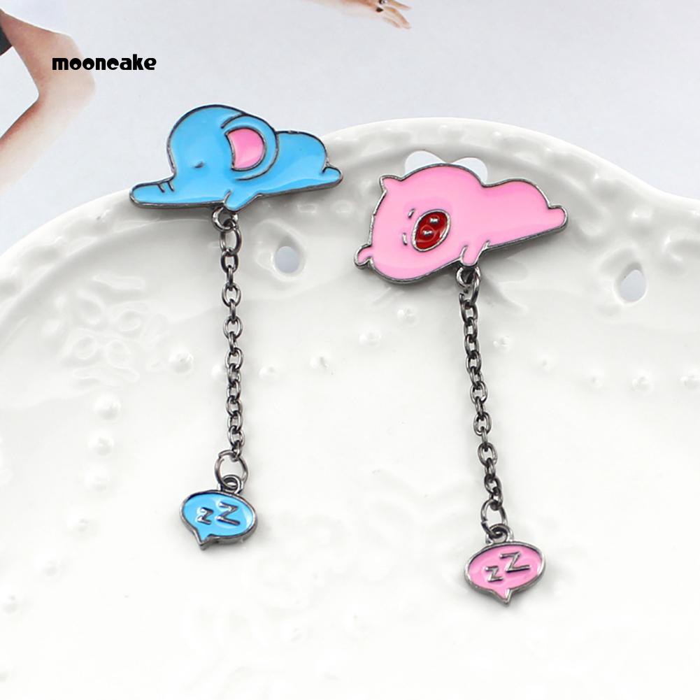 Ghim cài áo hình heo/mèo đang ngủ thời trang unisex