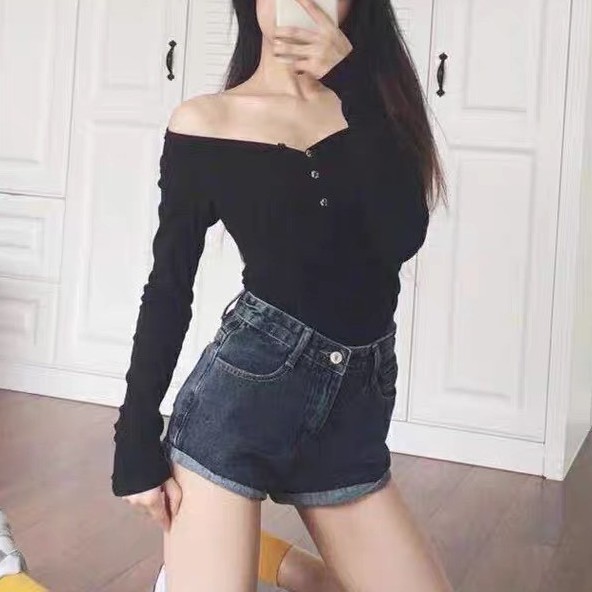 [40-52kg] Quần Short Cotton Không Giãn, Tua Lai, Xám Tây Xinh Xắn