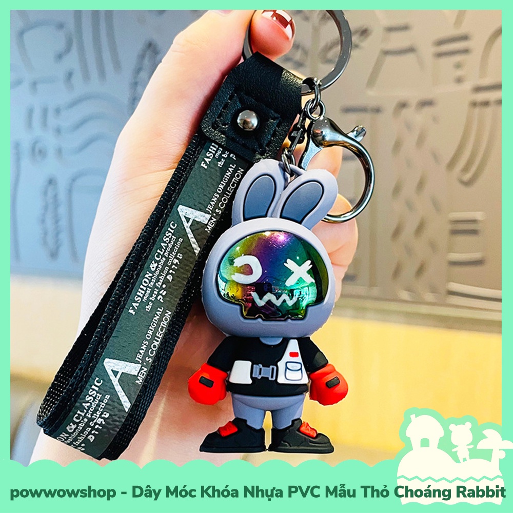 [Sẵn VN - Hỏa Tốc] Dây Móc Khóa Nhựa PVC + Kim Loại Mẫu Thỏ Choáng Rabbit Dizzy