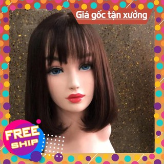 [FLASH SALE]  Tóc giả đội nguyên đầu nữ làm bằng tóc thật 100%  [SALE 20%]