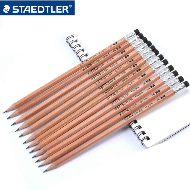 Hộp 12 chiếc bút chì thân mộc STAEDTLER EXAM 132 40 2B có tẩy