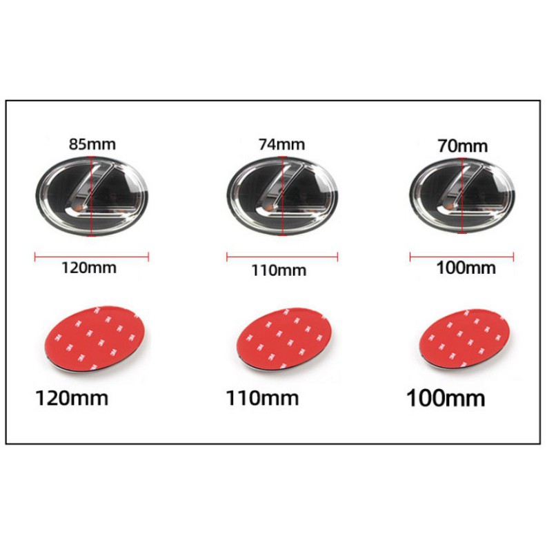 Sản Phẩm Logo biểu tượng sau xe Lexus đường kính 120MM, 110MM, 100MM, chất liệu nhựa PMMA + phủ thủy tinh hữu cơ .