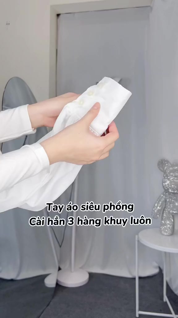 Áo sơ mi croptop nữ tay dài, áo kiểu dáng ngắn tay phồng màu trắng Ulzzang Hàn Quốc - AS16 | BigBuy360 - bigbuy360.vn