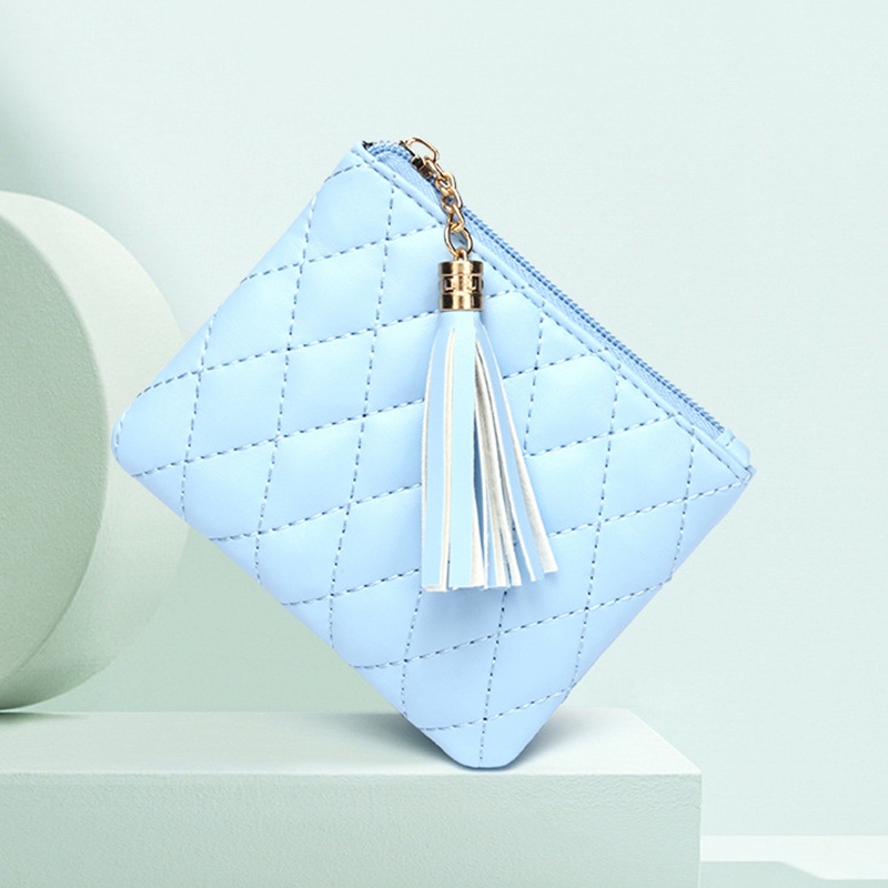 Ailigap Ví Đựng Tiền Xu Có Dây Kéo Thêu Họa Tiết Kim Cương Nhiều Màu Sắc Có Khóa Kéo Tua Rua Sành Điệu Cho