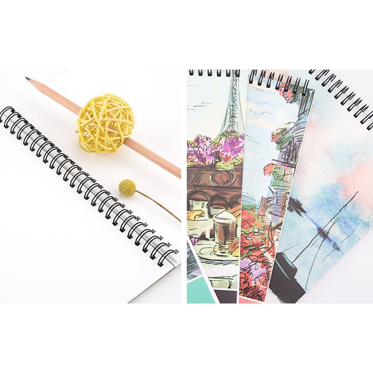 [Mã LIFEMALL991 giảm 10% đơn 99K] Vở vẽ marker sketchbook lò xo A4 40 tờ Guangbo BX0809