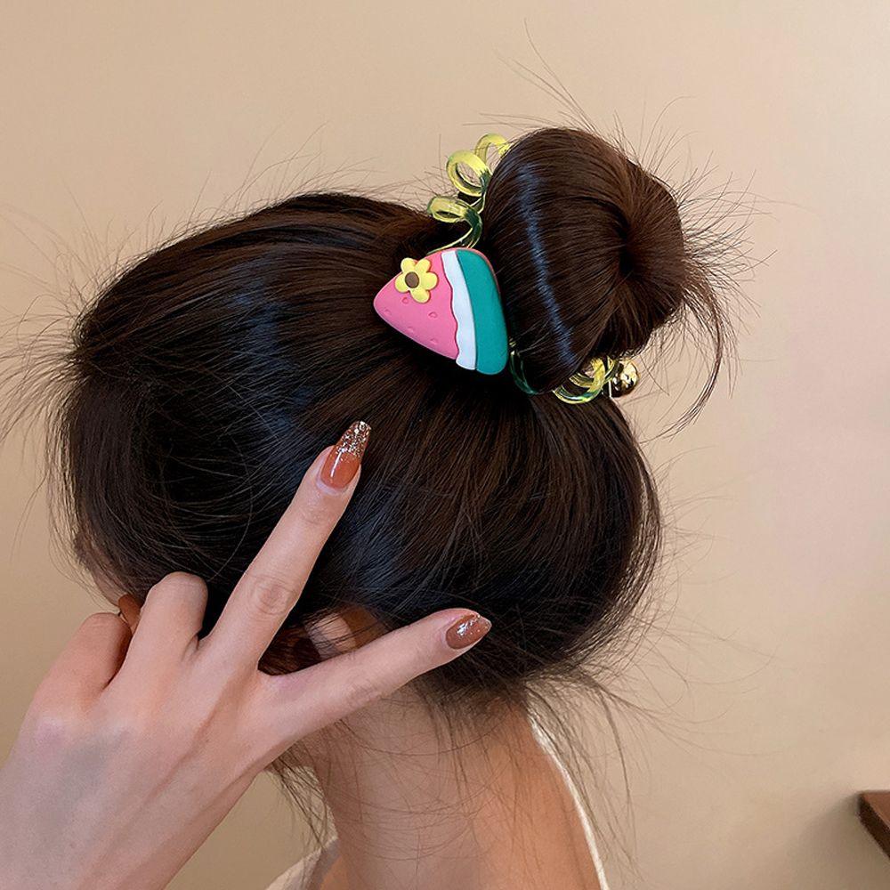Dây buộc tóc hình quả dứa/dưa hấu bằng nhựa phong cách Hàn Quốc cho nữ