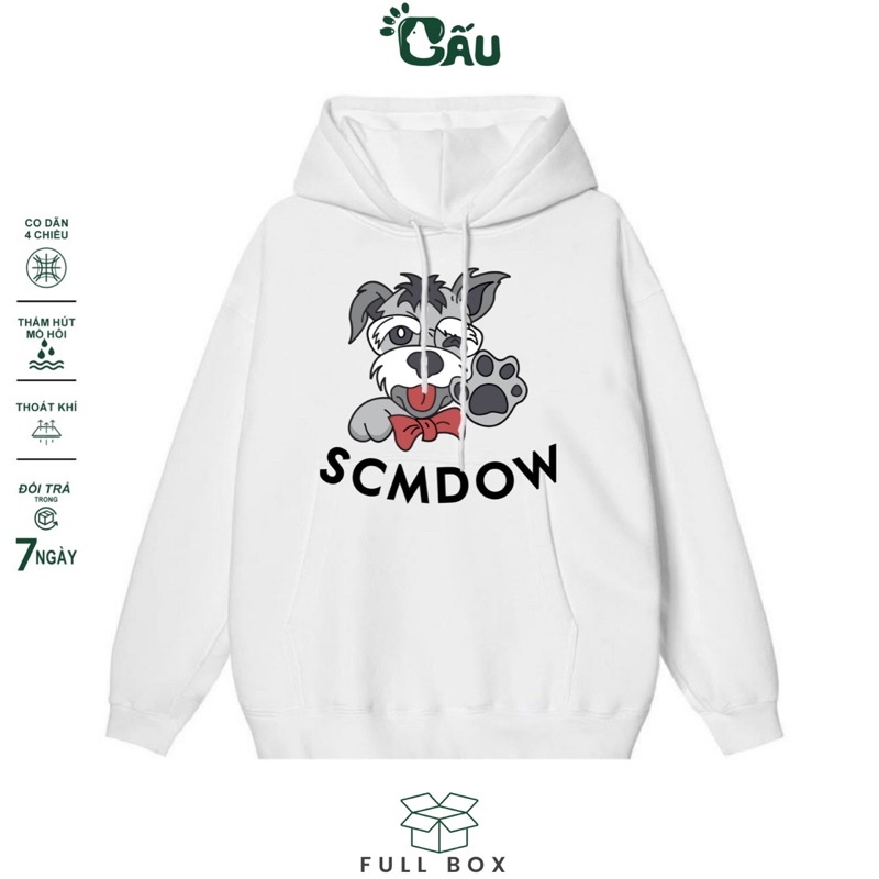 Áo khoác hoodie Gấu194 vải nỉ co dãn, dày dặn mềm mịn form rộng - SCMDOW