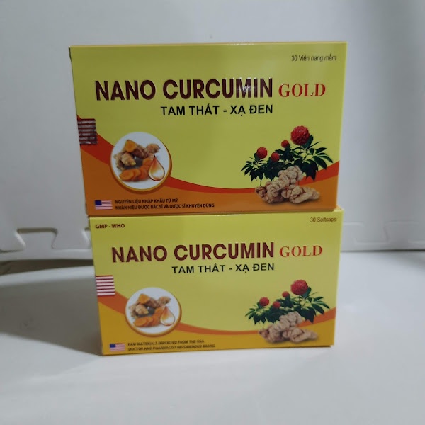 Viên uống NANO CURCUMIN GOLD Tam thất Xạ đen - Hỗ trợ giảm Acid dịch vị , giảm nguy cơ loét dạ dày tá tràng