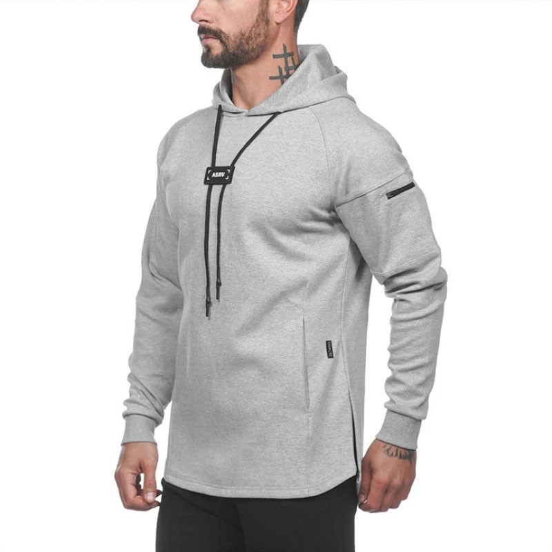 AGEKUSL Áo khoác thể thao Nam Chạy bộ Dài tay Áo Hoodies Áo khoác Sweatshirt Slim Fit Nam Gym Training Áo thun