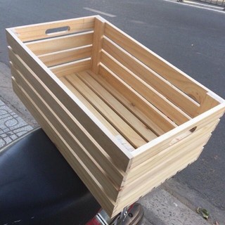 Thùng gổ pallet dùng decor trang trí ban công sự kiện size 40cm x 30cm x 20cm new 100%