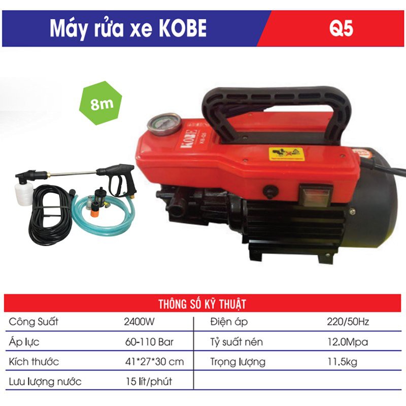 MÁY RỬA XE MINI KOBE Q5 - Hàng Chính Hãng 100%