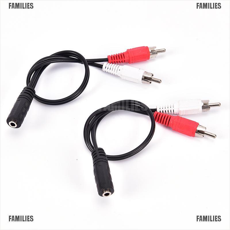 Cáp chuyển đổi tai nghe 2 đầu cắm Rca sang cổng cắm âm thanh Aux 3.5Mm