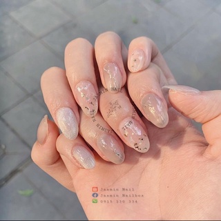 [Mã NHUQAD giảm 10% đơn 100k] nailbox móng úp thiết kế sẵn mẫu thạch nude ẩn xà cừ mắt mèo