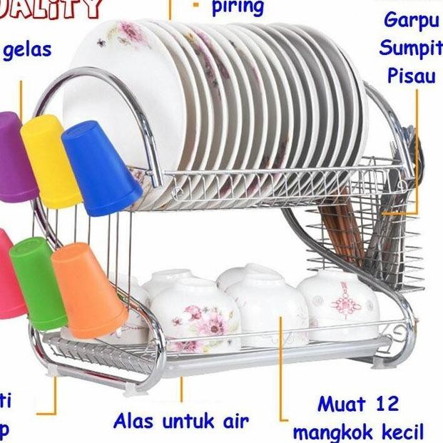 Giá Để Đĩa 2 Tầng Bằng Thép Không Gỉ Tiện Dụng | BigBuy360 - bigbuy360.vn