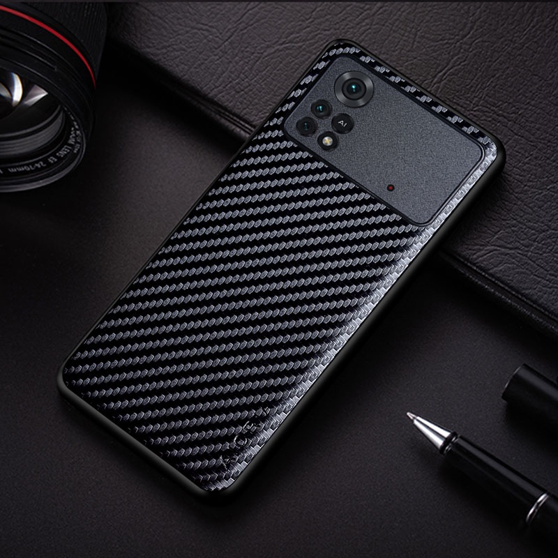 Ốp Điện Thoại Họa Tiết Sợi carbon Siêu Nhẹ Đơn Giản Thời Trang Cho xiaomi poco x4 pro x4 nfc
