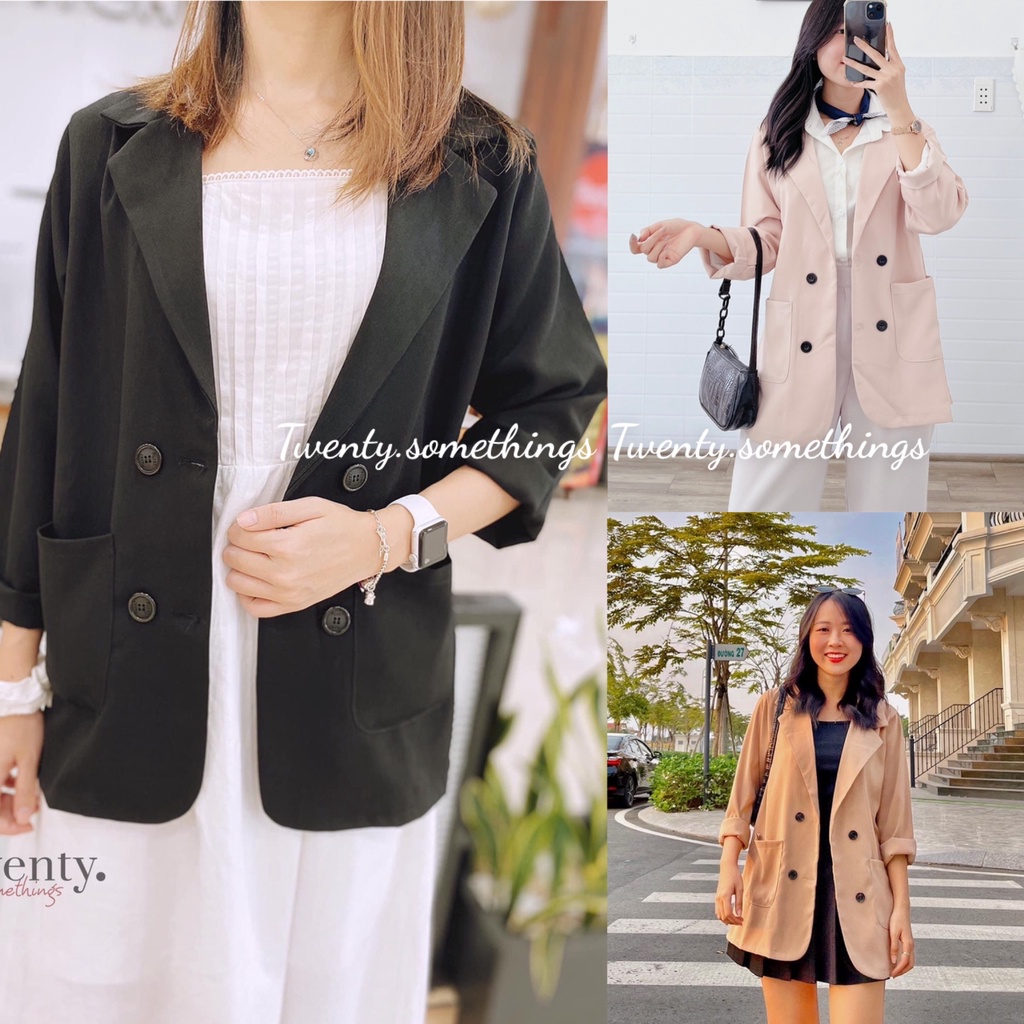 Áo Blazer 1 Lớp Hàn Quốc (ảnh thật/sẵn)