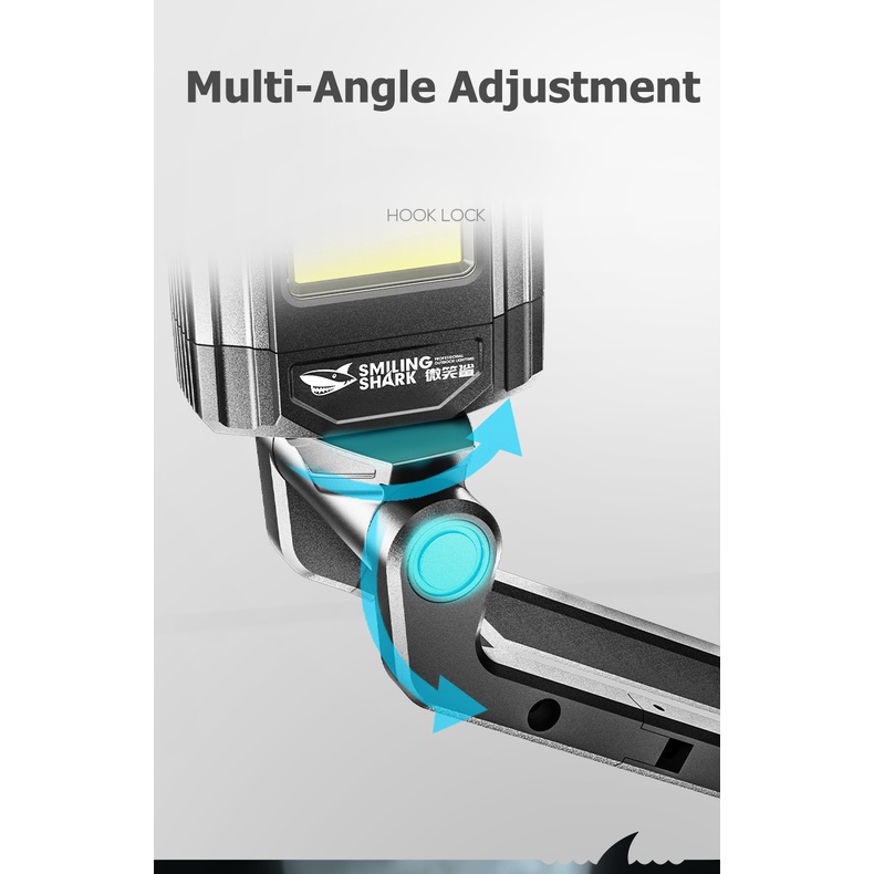 Đèn pin Smiling Shark G911 có nam châm COB usb sạc điện đa năng dùng khi cắm trại