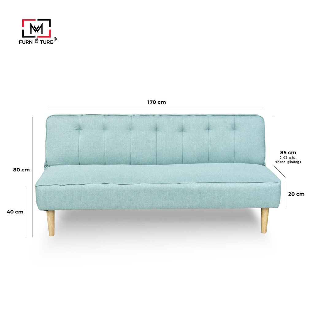 Combo sofa giường và ghế đôn đệm hàng xuất khẩu thương hiệu MW FURNITURE - Nội thất căn hộ