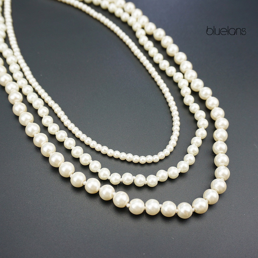 Vòng cổ Nhiều Tầng Đính Ngọc Trai Giả Thời Trang Dành Cho Nữ